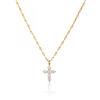 MUMREUES Collana Donna Oro a Catena Placcata 14K Oro Crocifisso Collana con Zirconi Catena con Pendente Croce Catenina Regolabile Ipoallergenica Elegante Gioielli Regalo Donna