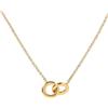 Kritz Collana Donna Anelli intrecciati Placcata Oro o Argento e Acciaio inossidabile - Collane Pendenti Due Cerchi incastrati Amore Amicizia y Catena regolabile - Gioielli Regalo Ragazze (Oro)