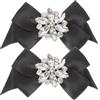 JOINPAYA Fermagli per Scarpe Fiocco Nero Clip Decorativa per Scarpe Tacchi Alto e Basse e da Sposa Adatti per Matrimoni e Feste 2 Pezzi