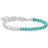Thomas Sabo Bracciale con perline turchesi in argento sterling 925 A2098-404-17, Große, Argento sterling, Nessuna pietra preziosa