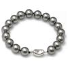 Schmuckwilli Tahiti donna conchiglia Bracciali di Mallorca perle di perle vera conchiglia Grigio 20cm mb2015-20 (12mm)
