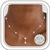 Finrezio Collana Pendente Argento per Donna 925 Collana Argento Sterling Cubic Zirconia Catenina Argento Catena Della Collana Choker Collana Girocollo Donna Gioielli Regali Oro/Argento/Oro rosa