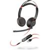 HP Poly POLY Blackwire C5220 Auricolare Cablato A Padiglione Ufficio USB tipo A Nero, Rosso