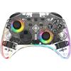 Deltaco Gaming GAM-198-T, gamepad, Nintendo Switch, Nintendo Switch 2, Nintendo Switch OLED, Android, PC, tasto Turbo, tasto Home, D-Pad, multicolore, con cavo e wireless, Bluetooth/USB