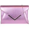 Girly Handbags Pochette da donna in ecopelle con telaio metallico
