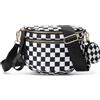 Hitotes Borsa a tracolla a scacchi da donna borsa a tracolla marsupio marsupio borsa a tracolla a scacchiera borsa a tracolla borsa hobo bag, B01-nero, 31cm, borsa a tracolla