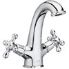 Roca A5A3A4BC00 Miscelatore bimando per lavabo con Scarico Click-clack, Corpo Liscio, Cromato