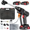 Housiwill Idropulitrice a Batteria 25 Bar, Idropulitrice Portatile Potente con 2x2000 mAh Batterie, Tubo da 5M, 6 in 1 Ugello, Serbatoio in Schiuma, Pistola Idropulitrice per Auto Giardino Irrigazione