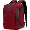 LYNXCHER Zaino Ryanair 40x30x20 Bagaglio a Mano Da Viaggio Cabina Aereo Under Seat Approvato per EasyJet Wizz Air Eurowings 24L Porta Computer 15,6 Pollici,Rosso Scuro