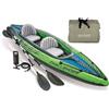 Intex 68306 Canoa Challenger K2 2 Set Gonfiabile con Pompa e Remi 351x76x38 cm