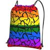 YYHHAOFA Gay Pride Rainbow Pattern Stampe Coulisse Zipper Zaino - Impermeabile Viaggio Palestra Borsa con Tasca Frontale & Organizzatore Interno