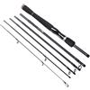 GALPADA Canna da Pesca Dritta in Carbonio, 6 Sezioni, 2, 1m, Spinning | Azione Rapida Ml, 6-14 Lb e 1/16-1/2 Oz, 7 Guide, Anello Rinforzato, Nero