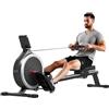 GartistGo Vogatore Allenamento Appartamento 16 Livelli Resistenza Magnetica Silenziosa, Doppia Rails Stabilizzate, Guaina Completa del Corpo, Conservazione Verticale Salvaspazio Display LCD & App - 160 kg