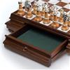 Italfama Scacchiere Di Lusso Oro Argento Set in Marmo e Legno Con Cassetto 60cm