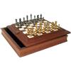 Italfama Scacchi Ottone Pedine Oro Argento, Scacchiera Marmo Legno con Custodia
