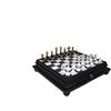 Italfama Set Scacchi Ottone Dorato/Argentato con Scacchiera Marmo e Cassetto