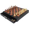 Italfama Set Scacchi In Legno Di Lusso Con Scacchiera In Pelle E Cassetto Italia