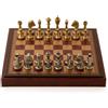 Italfama Set Scacchi Metallo con Scacchiera Pelle, Dama & Backgammon, Italia