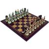 Italfama Set Di Scacchi In Resina Romano vs Greco Con Scacchiera Ecopelle 33cm Italfama