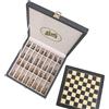 Italfama Scacchi Metallo 25cm con Scacchiera Legno e Custodia Similpelle Italia