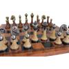 Italfama Set Scacchi Italfama Metallo E Legno Con Scacchiera in Finta Pelle 33cm Italy