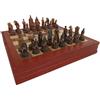 Italfama Camelot Set Scacchi Dipinto a Mano Pedine Resina Noce 37cm Con Custodia