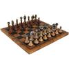 Italfama Set Scacchi Italfama Metallo E Legno Con Tavola Vintage Mappa In Finta Pelle