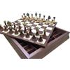 Italfama Set Scacchi Lusso Metallo Legno Pezzi Scatola Noce 38cm