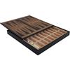 Italfama Scacchiere in Pelle Sintetica con Vano, Scacchi e Backgammon 35cm Oro