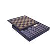 Italfama Gold Blue Scacchiera In Ecopelle Con Contenitore 28cm Italia