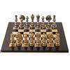 Italfama Luxury Italfama Set di Scacchi in Ottone con Scacchiera in Legno, Made in Italy
