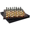 Italfama Set Scacchi In Metallo Roman vs Barbarian Con Scatola In Legno Noce