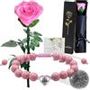 SWEETIME Rosa reale con gambo, rosa eterna conservata, fiori naturali fatti a mano per la festa della mamma, San Valentino, Natale, Ringraziamento, mamma nonna moglie fidanzata anniversario compleanno regalo