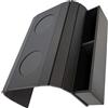YUGN Vassoio in bambù nero per divano - Supporto stabile con ripiano laterale - Organicar per telecomando, bevande, snack, telefono - Design moderno e robusto