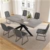JIEXI Set tavolo e sedie allungabili, moderna tavola da pranzo allungabile e sedie da 4-6 posti, piano in MDF adatto per soggiorno, cucina, lunghezza 130-170 cm