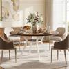 Lailang 120cm Tavolo da Pranzo, Tavolo Tondo Cucina, Tavolo Legno, Tavolo da Pranzo Bianco, Tavolo Soggiorno Moderno, 120 x 120 x 75 cm, Bianco (Brown)