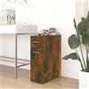 Fangravortex Armadietto da farmacista, in legno di rovere affumicato, 20 x 45,5 x 60 cm, cassettiera con cassetto e porta richiudibile, per soggiorno, camera da letto, ufficio e cucina