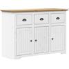 vidaXL Dressoir BODO 115,5x44x80 cm massief grenenhout wit en bruin