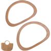 TIDTALEO Manici per Borse in Legno Ovali d Shape 2 Pezzi per Handbag DIY | Accessori per Borse, Sostituzione per Telaio Borsa, Leggeri Slot per Fissaggio Rapido
