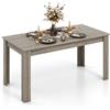 LIFEZEAL Tavolo da Pranzo, Sala da Pranzo, 160x80x77cm per 4-8 Persone, Tavolo da Cucina Moderno, in Legno, Scrivania, Ampio Piano, Gambe a Forma di L, Montaggio Facile, Max 150 kg, Grigio