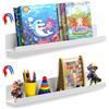 ZGGZHeim Mensole da Muro Magnetiche Bianche Set di 2, Mensola Galleggiante Bianca per Cameretta Bambini, Mensole da Parete Design Senza Foratura per Libri, Giocattoli, Cucina, Bagno, Ufficio shelf (43cm)