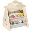 HUOLE Montessori - Scatola portaoggetti per bambini, libreria in legno, per bambini, angolo di lettura, organizzatore di giocattoli, scaffale portaoggetti per cameretta dei bambini, 31 x 41 x 47,5 cm