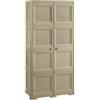 MA MAISON Armadio in Plastica 79 x 43 x 164 cm con 4 Moduli, Ripiani e Ante Traforate - Mobile Alto Decorativo Salvaspazio per Zona Living e Ingresso (Taupe)