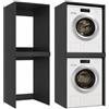 BDW - Armadietto per lavatrice e asciugatrice Pola Twin, 180 x 64 x 64 cm, mobile alto per bagno, mobili da bagno, asciugatrice, Grafite