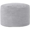 icon Milano Pouf Poggiapiedi, Grigio, Velluto a Coste, Poltrona Sacco con Riempimento Incluso, Sgabello, Pouf Sacco, Camera da Letto, Soggiorno, Mobili Soggiorno