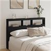 IBUQDDV Testiere Letto Matrimoniale Testiera Letto Una Piazza E Mezza Testata Letto Matrimoniale Spalliera Letto Singolo Testiera con Contenitore a LED Nera 160x17x102 cm per Camera Degli Ospiti Salone