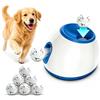 ALLUMK Lanciapalle automatico per cani, 3 distanze di lancio regolabili, doppia alimentazione, dotato di 6 palline in schiuma, giocattolo interattivo per cani piccoli e medi interno ed esterno