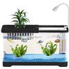 Generico Acquario Per Pesci Betta - Mini Serbatoio Trasparente Con Filtro, Trasparente | Alimentatore Orizzontale Per Gamberetti Guppy Lumache Tartarughe Animali Domestici Installazione Desktop