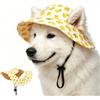 LLELEMAMO Cappello da Sole Regolabile per Cane con Fori per Orecchie, Cappello Estivo Traspirante per Cani Piccoli e Grandi, Cappello da Spiaggia per Animali con Sottogola per Passeggiate, Trekking (A,S)