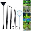Sewokon Accessori per acquario, forbici per acquario, set acquario, pinzetta acquario, nero